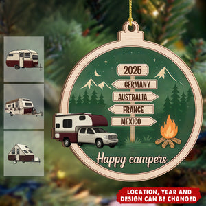 Camping Woodland Adventure - Personalized Wooden Ornament