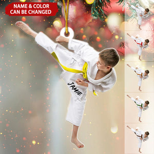Karate Boy Personalized Christmas Ornament, Gift For Karate Lover