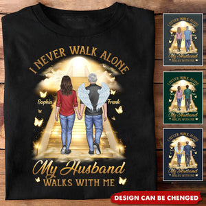 His Wings Guide My Steps - Memorial Personalized Custom Unisex T-shirt- Sympathy Gift For Family Members