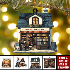 Personalized Books Store Ornament, Bookworm Gifts, Book Club Ornament, Book Lover Gift, Custom book, Custom Bookish Ornament, Librarian Gift