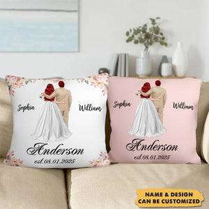 Mr. And Mrs. Couple Wedding Gift Personalized Pillow