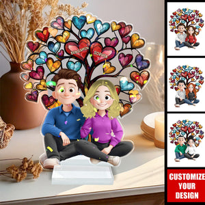 Couple Sitting Together - Personalized Holographic Acrylic Plaque
