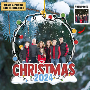 Family Christmas 2024 - Personalized Photo Ornament