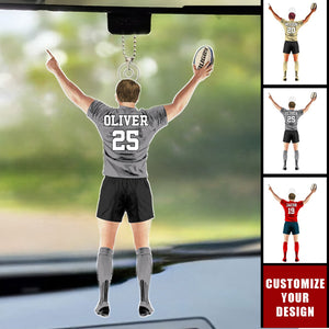 Rugby Male/Boy/Man Player - Personalized Acrylic Car Ornament