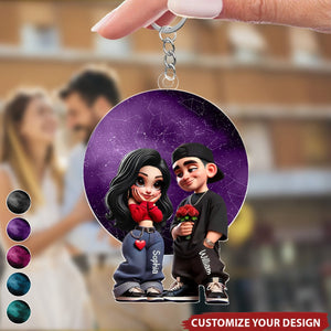 Y2K Couple Personalized Acrylic Keychain - Perfect Gift For Couple