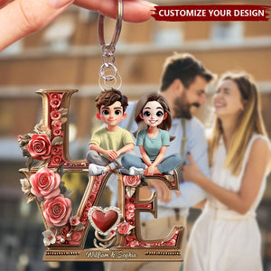 I Love You Forever - Personalized Couple Keychain