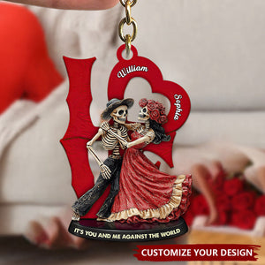 Personalized Gifts For Skull Couple Keychain