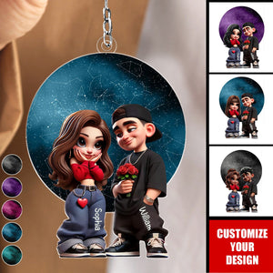 Y2K Couple Personalized Acrylic Keychain - Perfect Gift For Couple