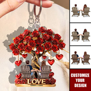 Tree Of Love - Personalized Couple Keychain