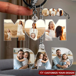 Custom Photo Dad, Mom Drive Safe - Personalized Photo Keychain