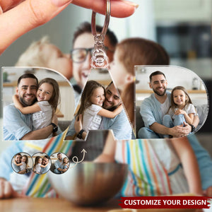 Custom Photo Dad, Mom Drive Safe - Personalized Photo Keychain