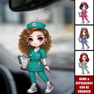 Cute Nurse Girl - Personalized Acrylic Ornament
