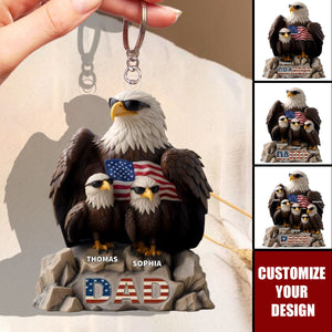 Be Cool And Spread Your Wings - Personalized Acrylic Keychain, Father's Day, Gift For Dad, Grandpa