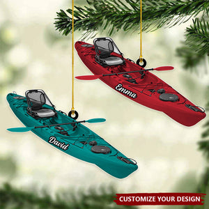 Personalized Kayak Boat Ornament - Custom Kayak Xmas Ornament
