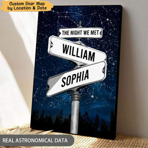 Custom Star Map Street Sign Personalized Poster - Gift For Couple