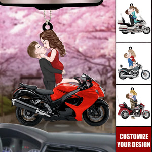 Enjoy The Ride - Biker Couples - Personalized Acrylic Car Ornament