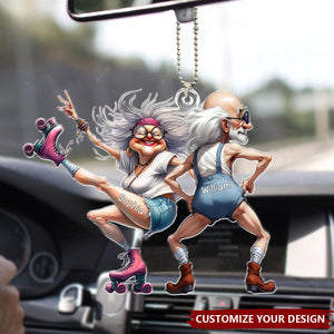 Quirky Funny Old Couple Elderly People Personalized Acrylic Ornament