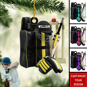 Custom Cricket Lovers Gift - Personalized Acrylic Christmas Ornament