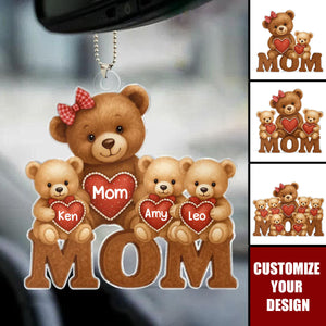 Gift For Mom - Mama Bear Personalized Acrylic Car Ornament