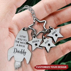 Love You To The Moon And Back - Personalised Keychain