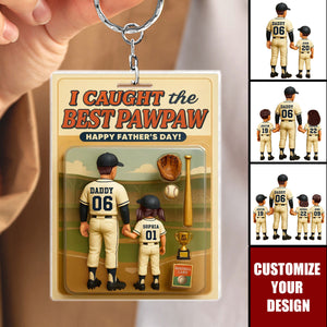 We Caught The Best Dad Baseball Personalized Keychain