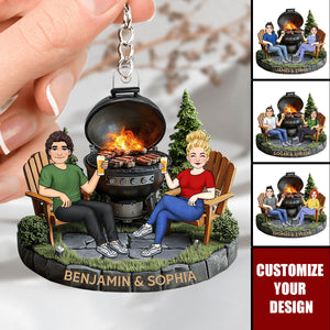 Welcome To Our Patio - Couple Personalized Acrylic Keychain