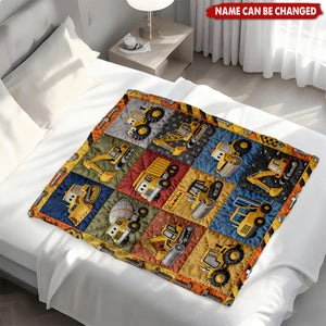 Construction Machines - Personalized Kid Blanket