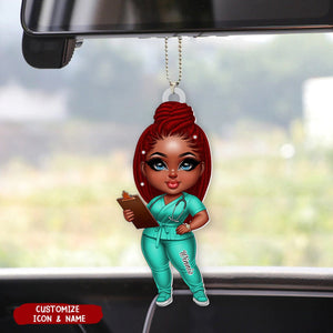 Black Nurse Personalized Acrylic Ornament