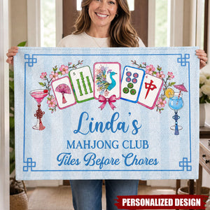 Personalized Mahjong Club Doormat - Mahjong Lover Home Entrance Rug