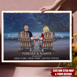 Eternal Love Couple Custom Star Map Landscape Personalized Poster