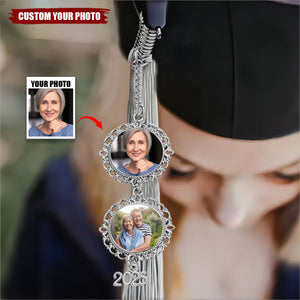 Graduation Tassel Personalized Memorial Photo Charm, Commemorative Graduation Gift For Her