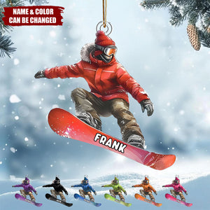 Custom Skateboarding Ornament - Personalized Flat Acrylic Skate Room Scene Christmas Gift