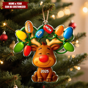 Our Reindeer Crew - Personalized Christmas Acrylic Ornament, Gifts For Mom, Dad, Kids