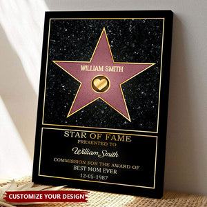 Mom Star Of Fame - Family Personalized Poster