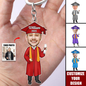 Custom Photo You Belived You Could So You Did - Personalized Acrylic Keychain, Graduation Gift For Family Members