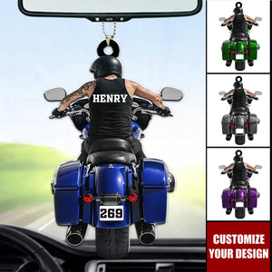 Motorcycle Man Personalized Ornament, Gift For Biker Lover