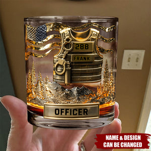 Serve And Protect - Personalized Police Officer Whiskey Glass