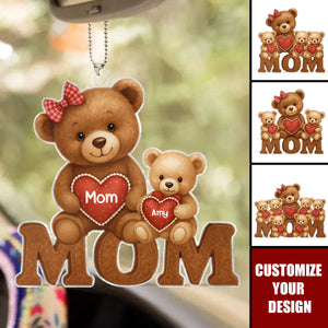 Gift For Mom - Mama Bear Personalized Acrylic Car Ornament