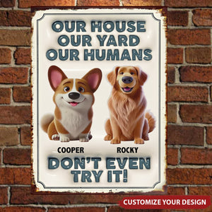 This Home Runs On Paws And Love - Personalized Home Decor Metal Sign - House Warming Gift For Pet Owners, Pet Lovers