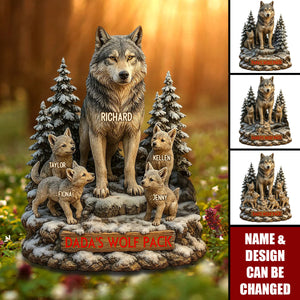 Dad's Wolf Pack Acrylic Plaque Personalized Gifts For Dad