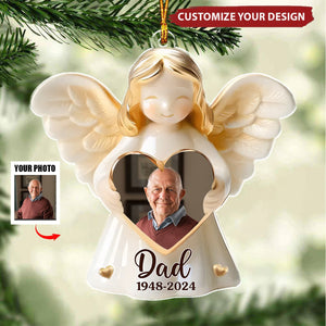 Custom Photo Remembered With Love - Personalized Acrylic Ornament, Christmas Gift For Family Members