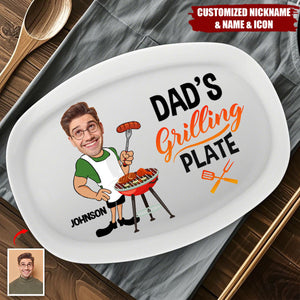 Custom Photo Daddy's Grilling Plate - Personalized Platter