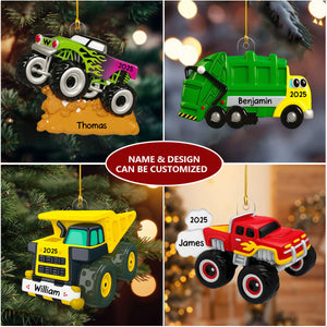Christmas Truck For Kids Boys Girls - Personalized Acrylic Ornament