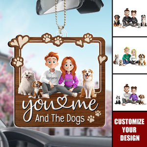 You & Me And The Dogs - Personalized Acrylic Ornament