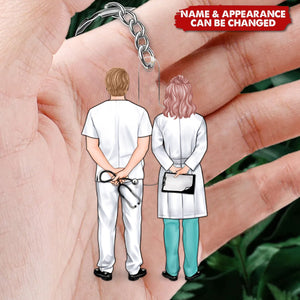 Doctor Couple And Colleagues - Personalized Acrylic Keychain - Gift For Doctors