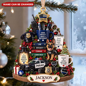 Personalized Police Christmas Ornament - Custom Officer Decor