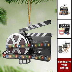 Personalized Film Clapboard Christmas Ornament, Film Clapper Christmas, Film Clapper Ornament, Christmas Gift For Film, Tree Hanging Decor