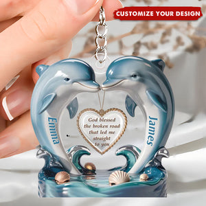 From One Heart To Another, Always - Couple Personalized Acrylic Keychain