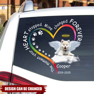 Custom Dog Photo, The Moment Your Heart Stopped - Personalized Decal, Memorial Gift