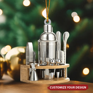 Personalized Cocktail Shaker Christmas Ornament - Christmas Gift For Bartender